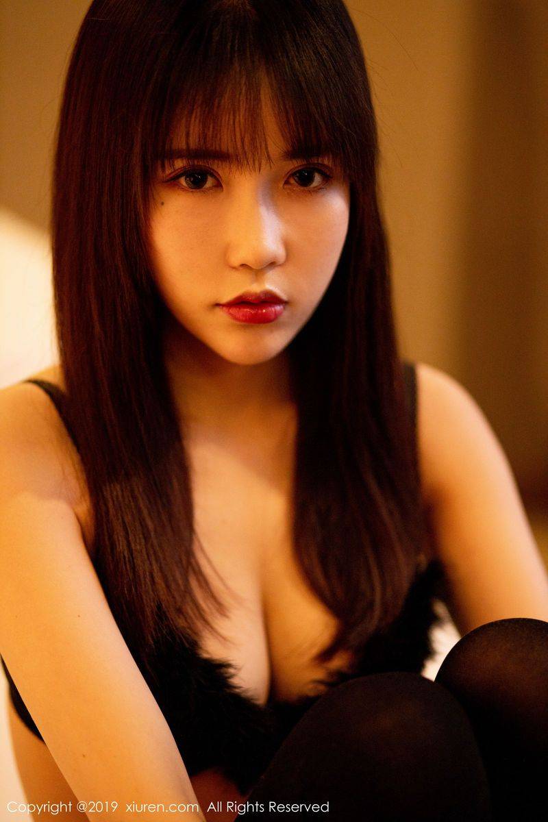 秀人网美女模特悠悠酱yoyoyo黑色内衣系列私房魅惑写真-4