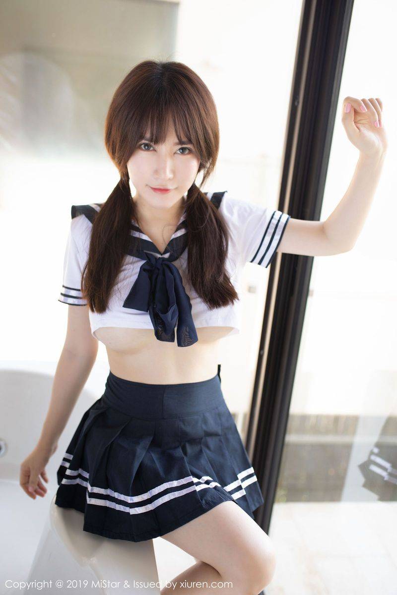 魅妍社新人模特夏希子双马尾清纯校服系列首套大尺度写真-11