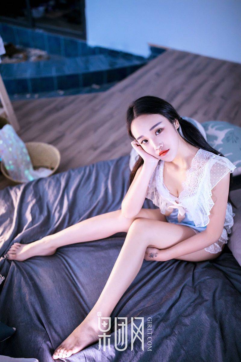 果团网痴情少女Jewel恋恋针织文胸34D大兔兔内衣诱惑美图-21