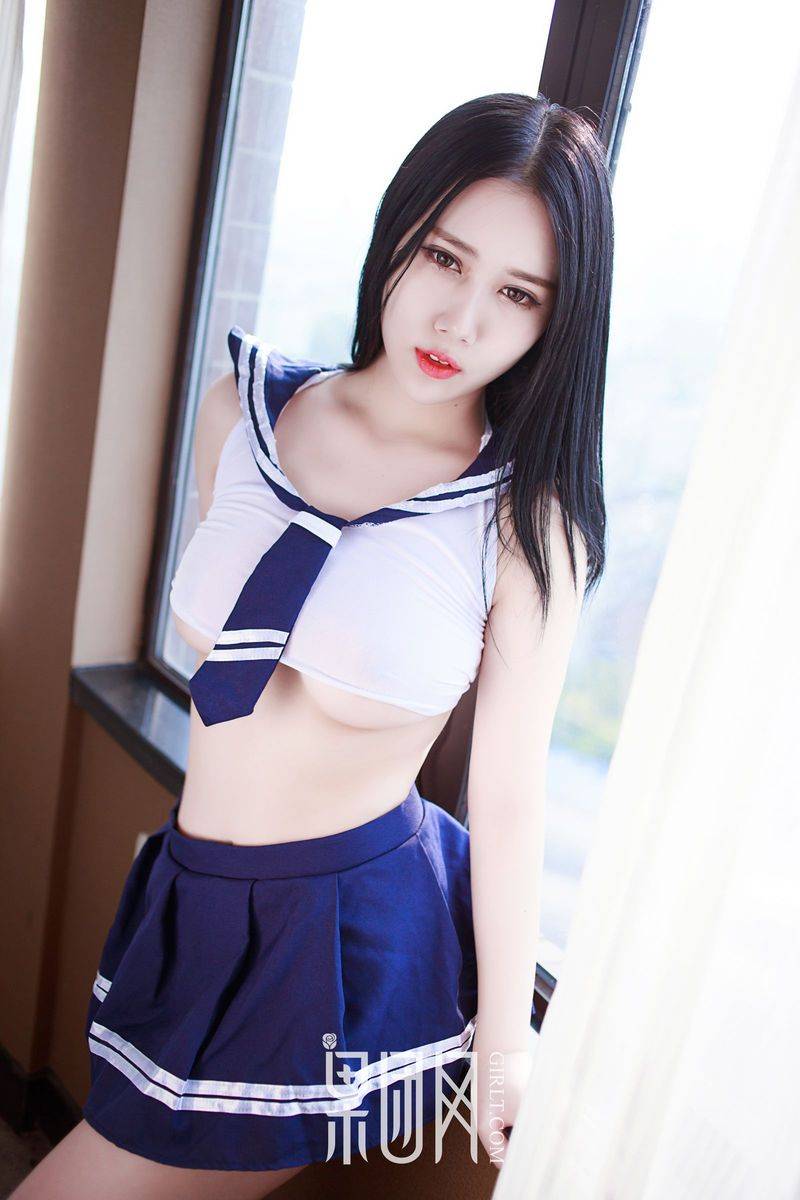 果团网美女模特校服装情趣蕾丝内衣诱惑大尺度私房写真-6