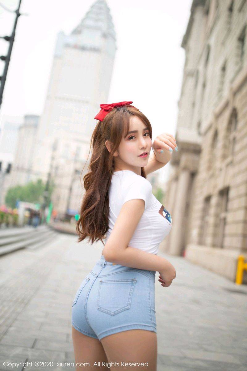 秀人网美女模特陶喜乐_lele性感蕾丝牛仔裤主题乌镇率性旅拍-3