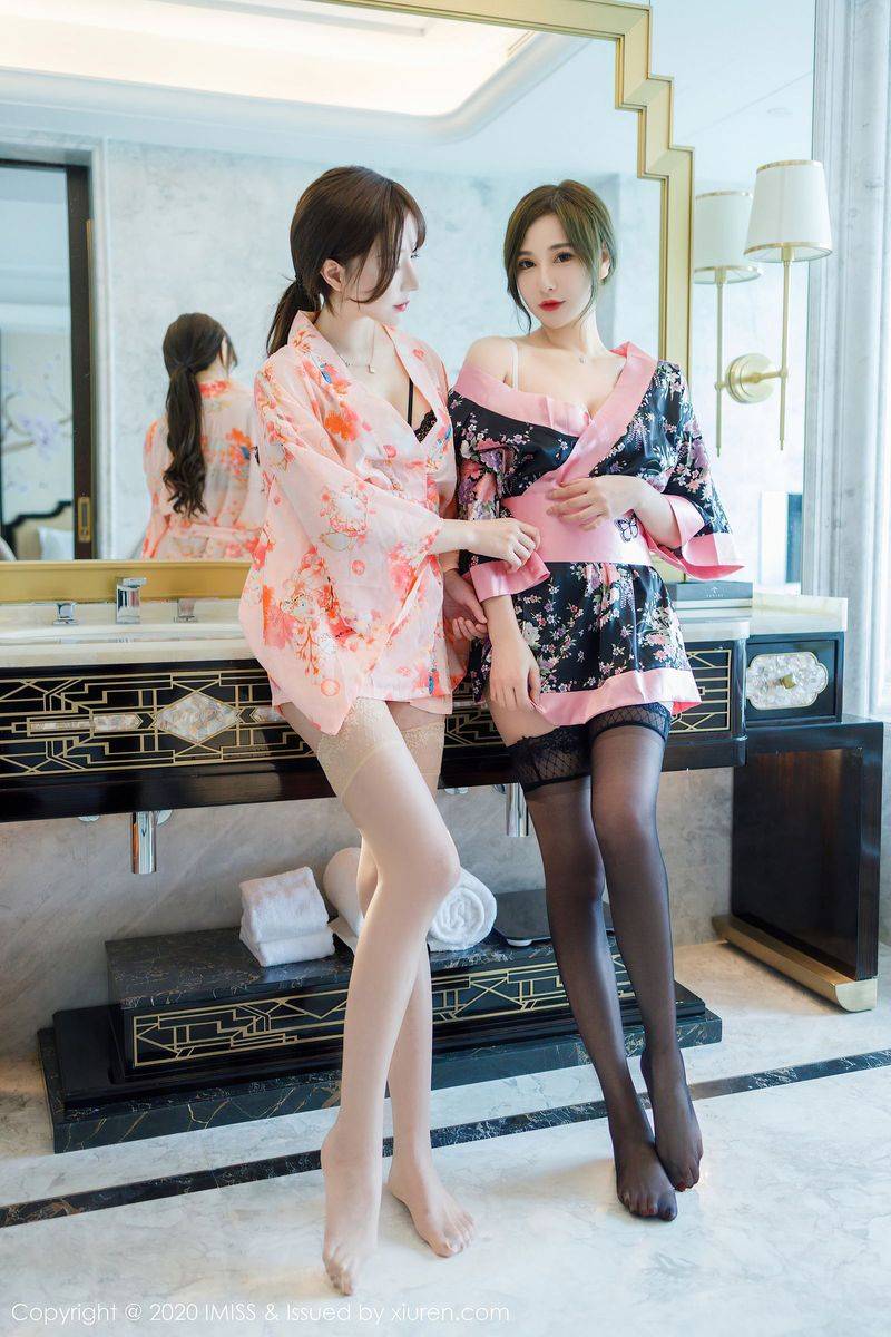 爱蜜社姐妹花Lavinia肉肉&LindaLinda韵味和服丝袜美腿套图