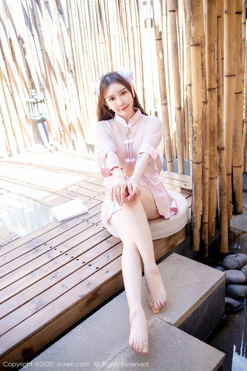 秀人网性感女神玉兔miki古典情趣半透服饰娇嫩肌肤妩媚写真-3