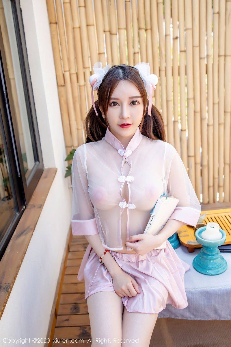 秀人网性感女神玉兔miki古典情趣半透服饰娇嫩肌肤妩媚写真-21