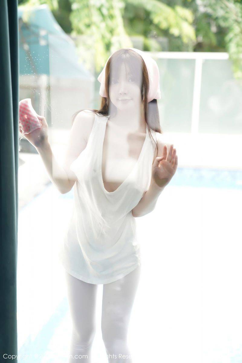 秀人网美女模特糯美子Mini家政女仆童颜巨乳内衣主题写真-49