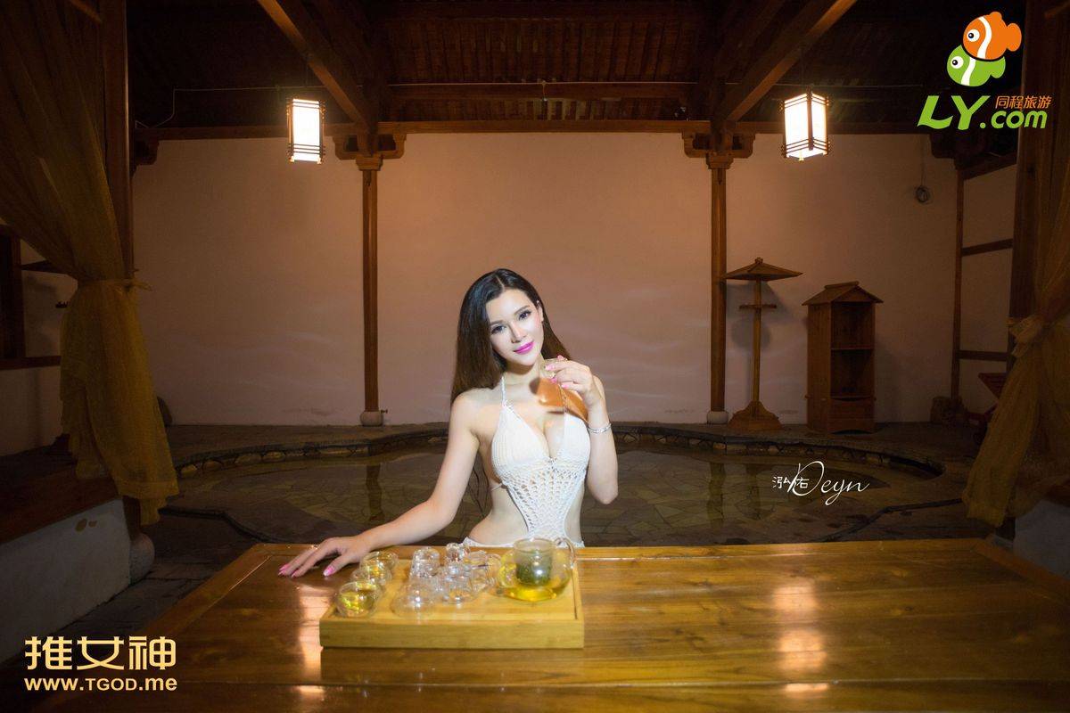 推女神模特宛恩miyu女神去哪儿主题温泉性感比基尼私房写真-48