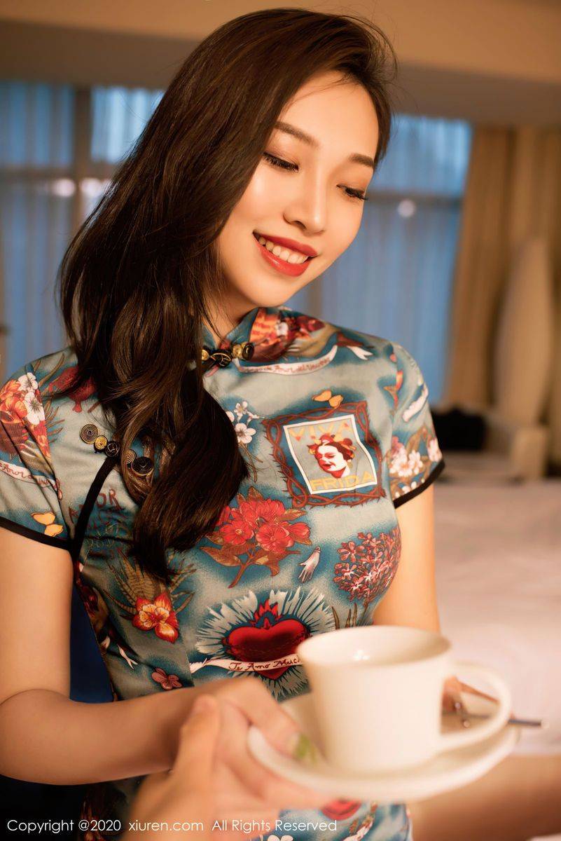 秀人网性感女神郑颖姗贴身旗袍丝袜美腿演绎人间极品套图-45