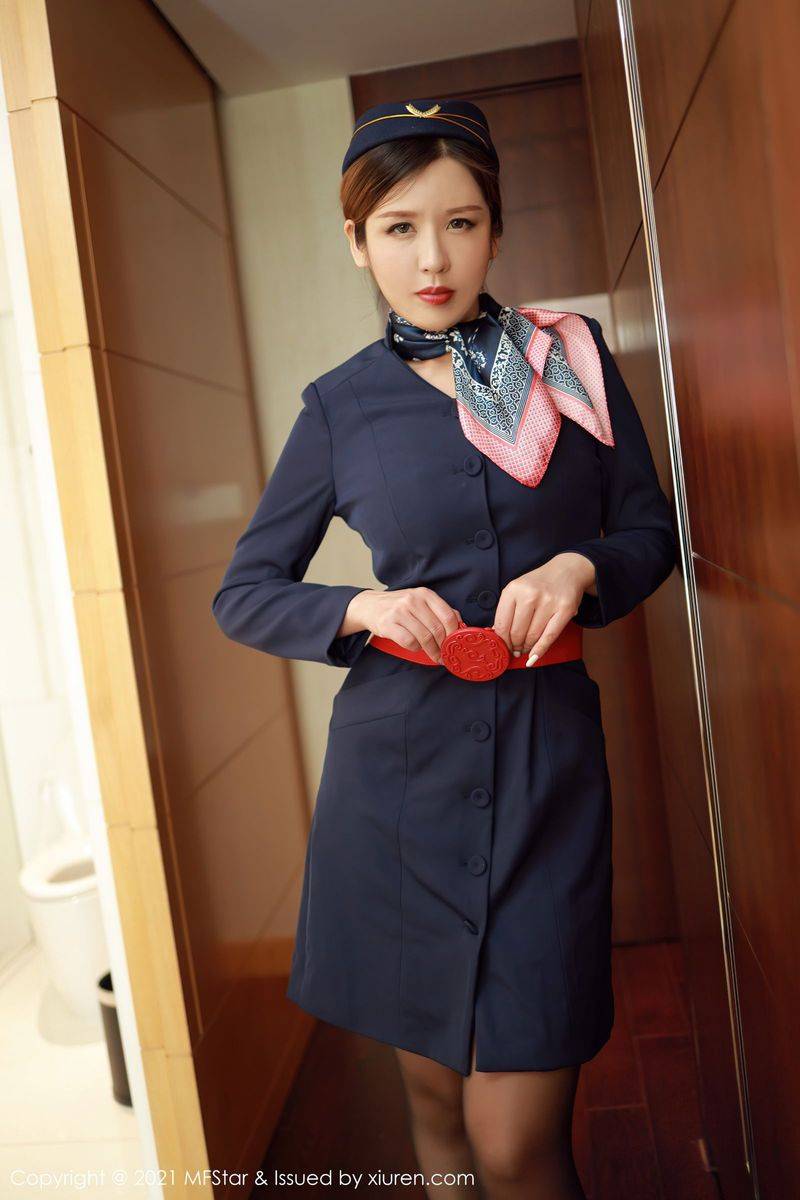 模范学院美女模特月野兔美妞黑丝美腿&空乘制服系列套图-16