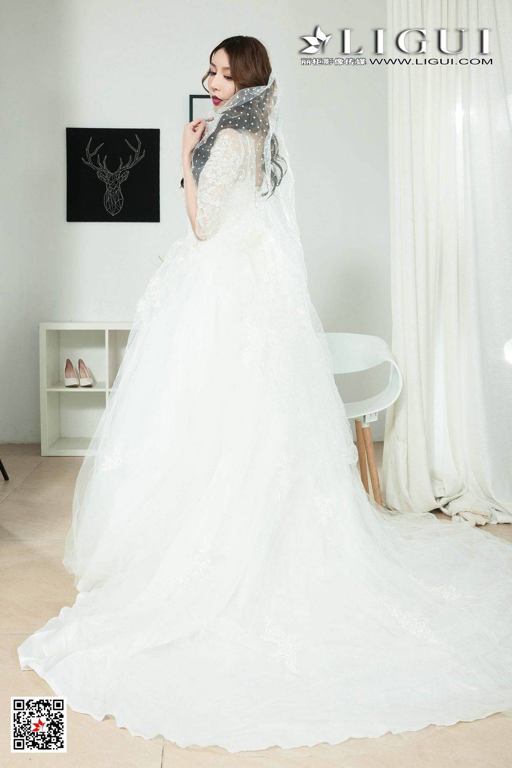 美女腿模丽柜兔子丝袜美腿白色蕾丝内衣诱惑私房写真-67