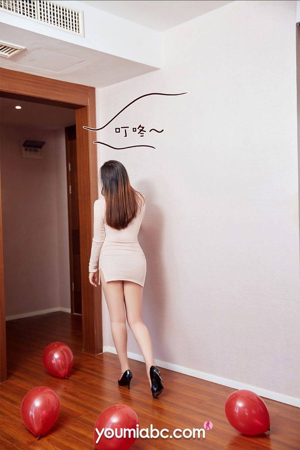 尤果圈美女模特Samantha奶油丝袜美腿红色内衣春节套图-24