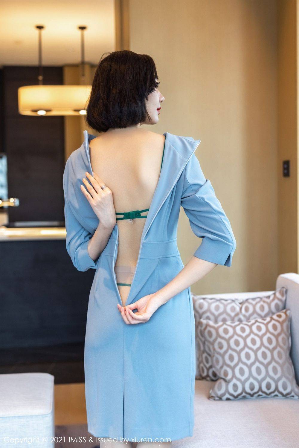 爱蜜社美女模特付艺轩Renee镂空内衣+丝袜美腿系列性感写真-23