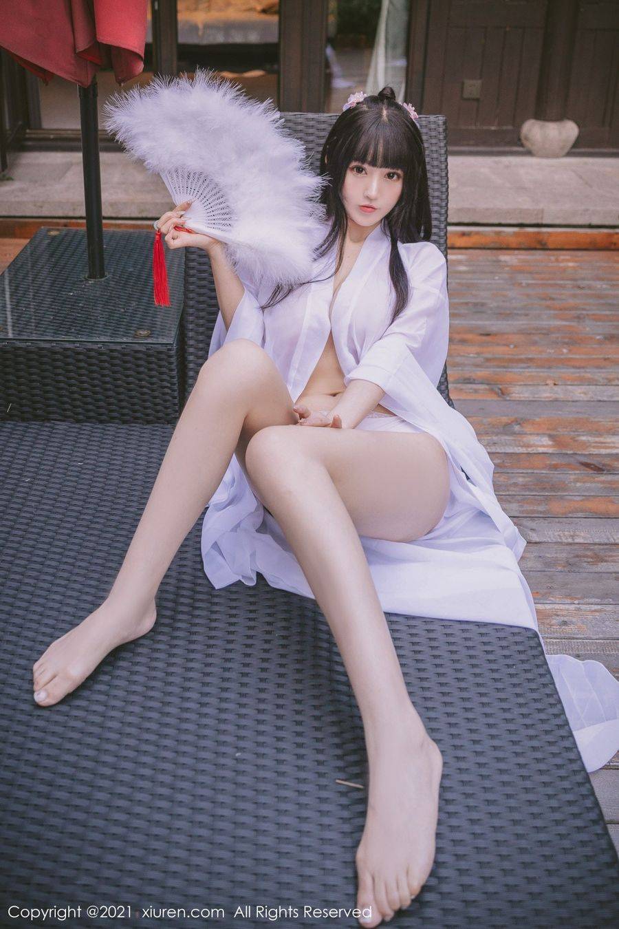 秀人网性感女神Flower朱可儿丰腴身段薄纱古风外拍私房写真-41