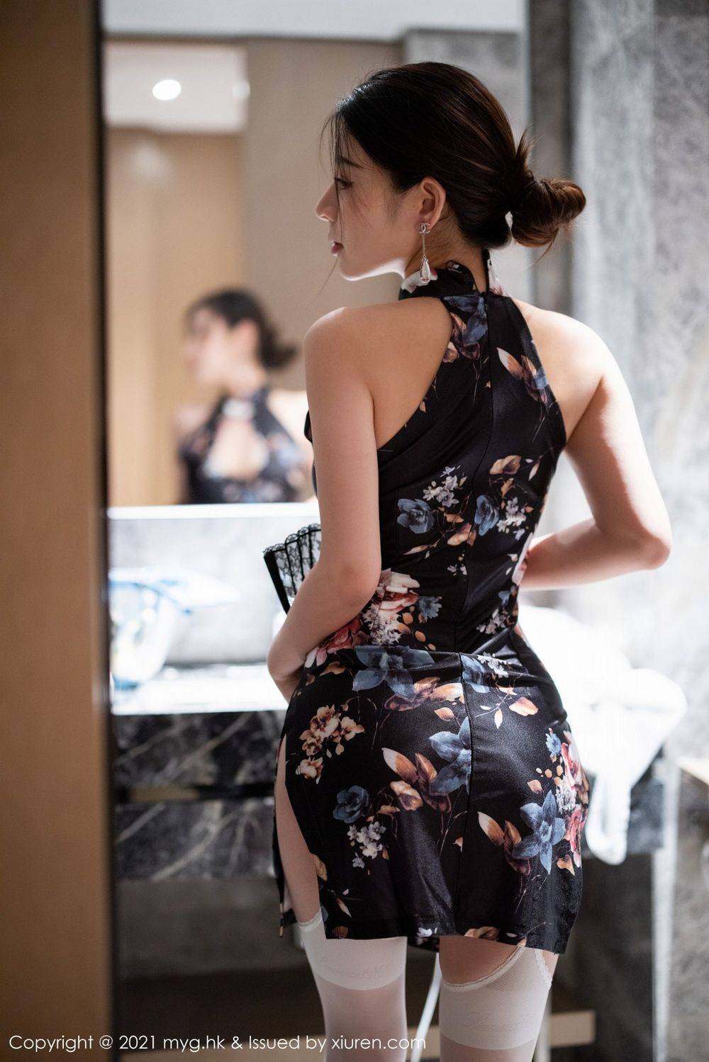 美媛馆美女模特vetiver嘉宝贝儿古典旗袍与丝袜美腿杭州旅拍