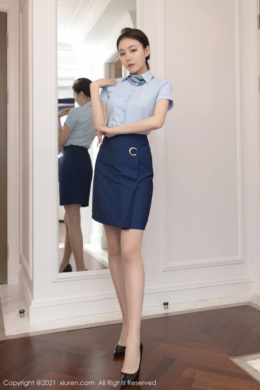 秀人网美女模特安然Maleah黑色内衣起床日记主题性感写真-60