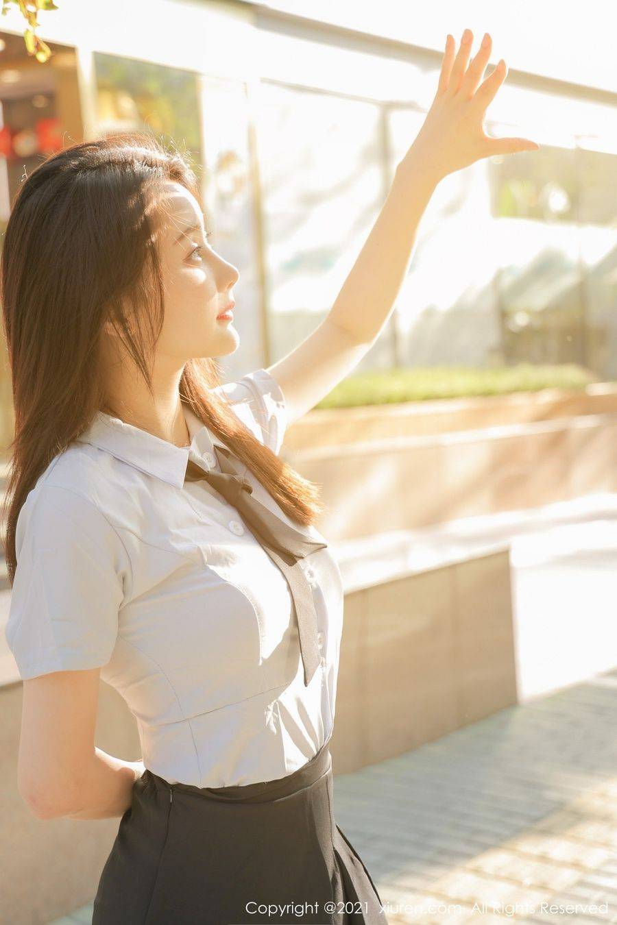 秀人网新人模特summer宝宝长筒袜JK制服内衣系列首套写真-3