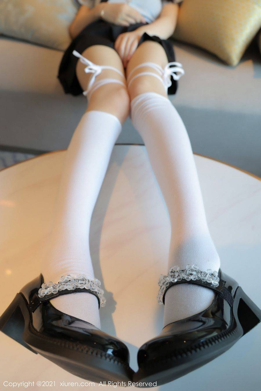 秀人网新人模特summer宝宝长筒袜JK制服内衣系列首套写真-19