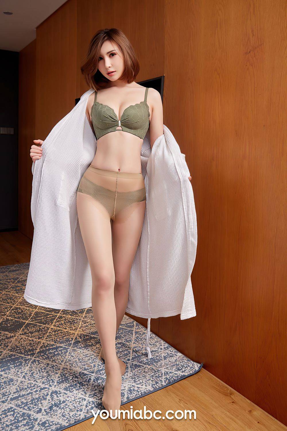 YOUMI尤美美女模特夏美子丝袜美腿墨色琥珀内衣主题性感写真-3