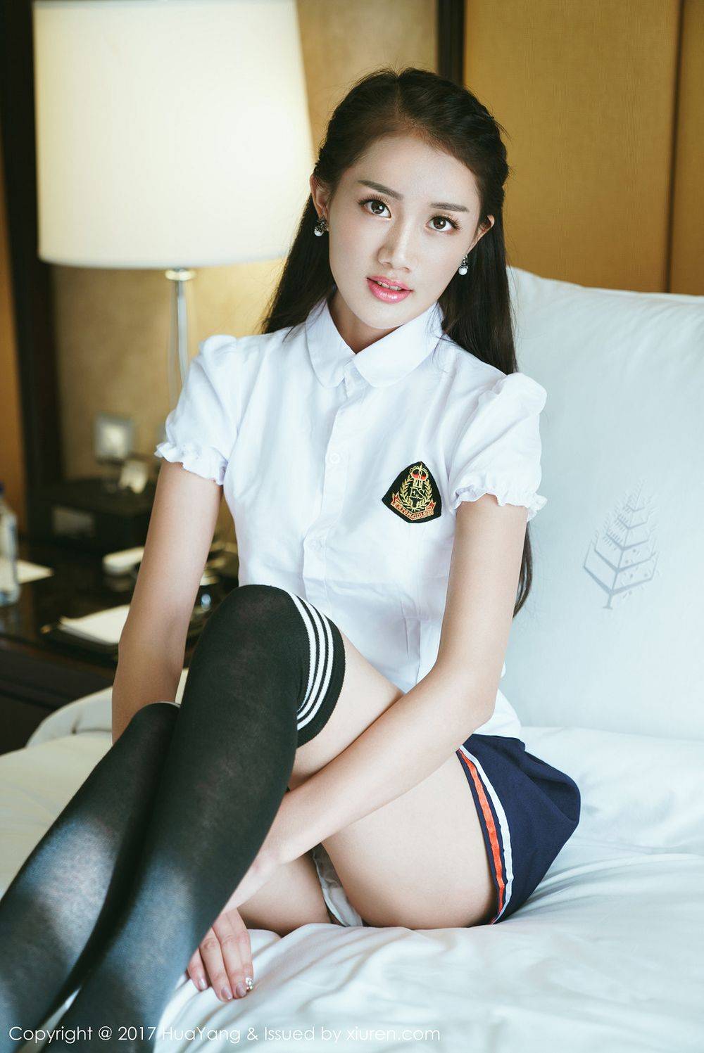 HuaYang花漾新人模特晴儿Anne白色薄纱多套服饰首套写真-14