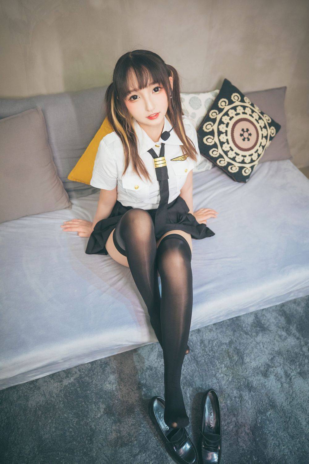 网红COSER神楽坂真冬黑丝美腿JK制服双马尾系列套图-22