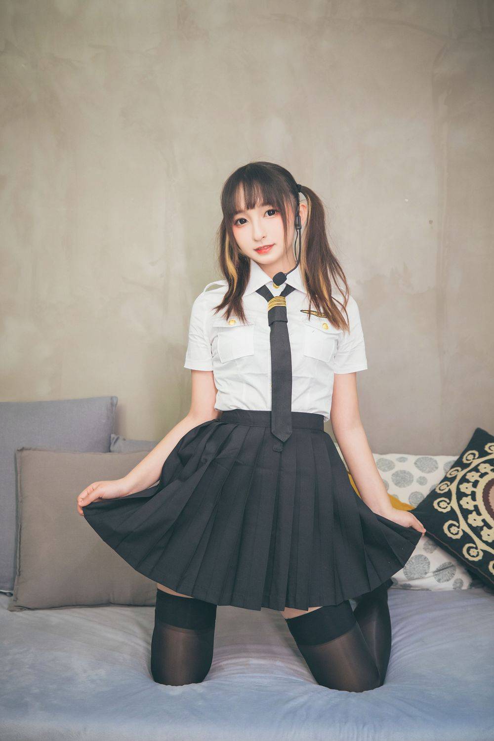 网红COSER神楽坂真冬黑丝美腿JK制服双马尾系列套图-23