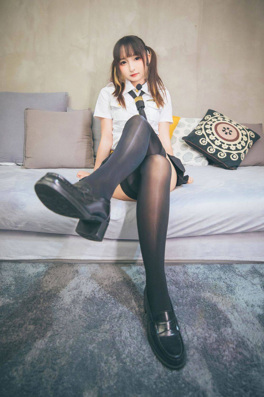 网红COSER神楽坂真冬黑丝美腿JK制服双马尾系列套图-34