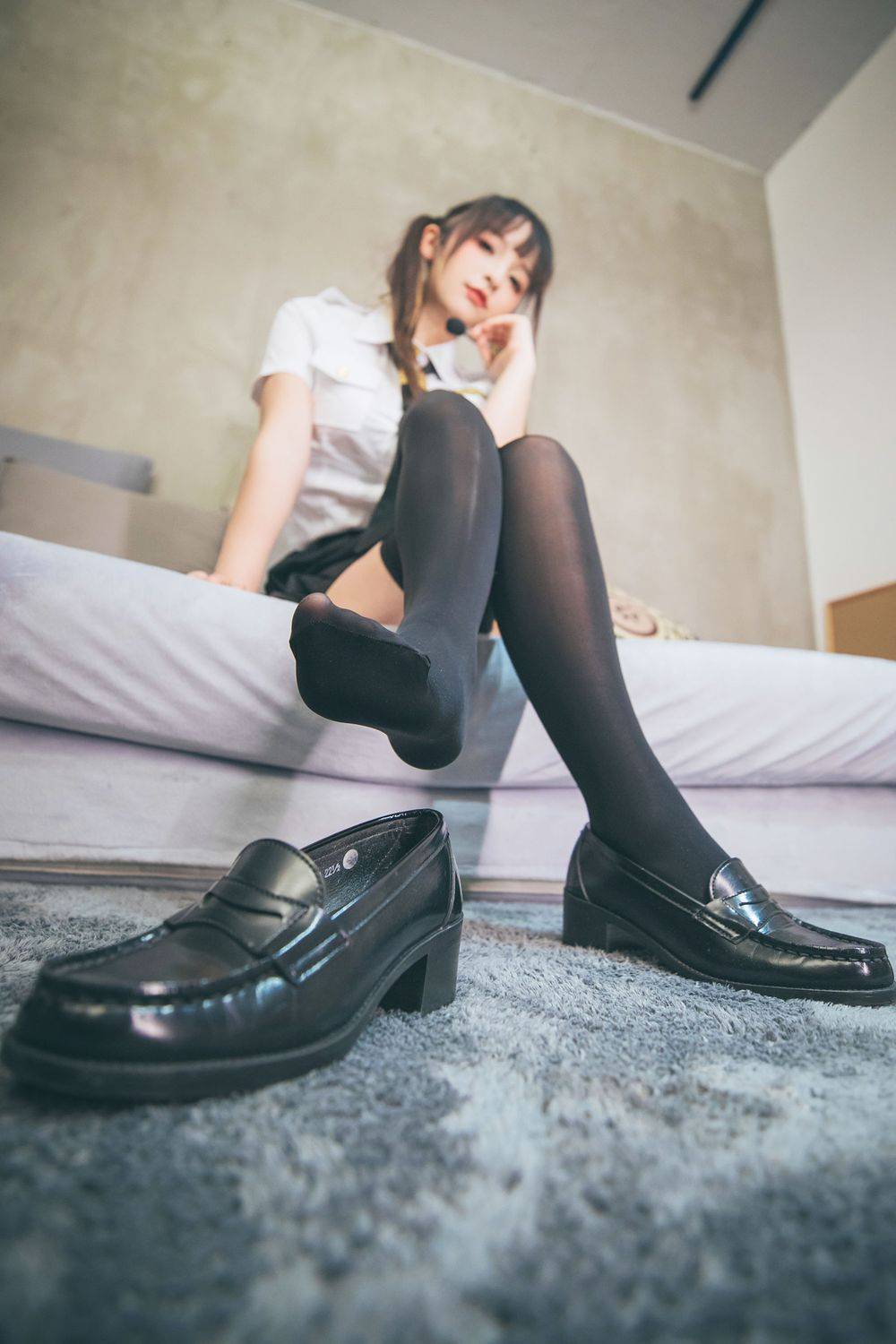 网红COSER神楽坂真冬黑丝美腿JK制服双马尾系列套图-38