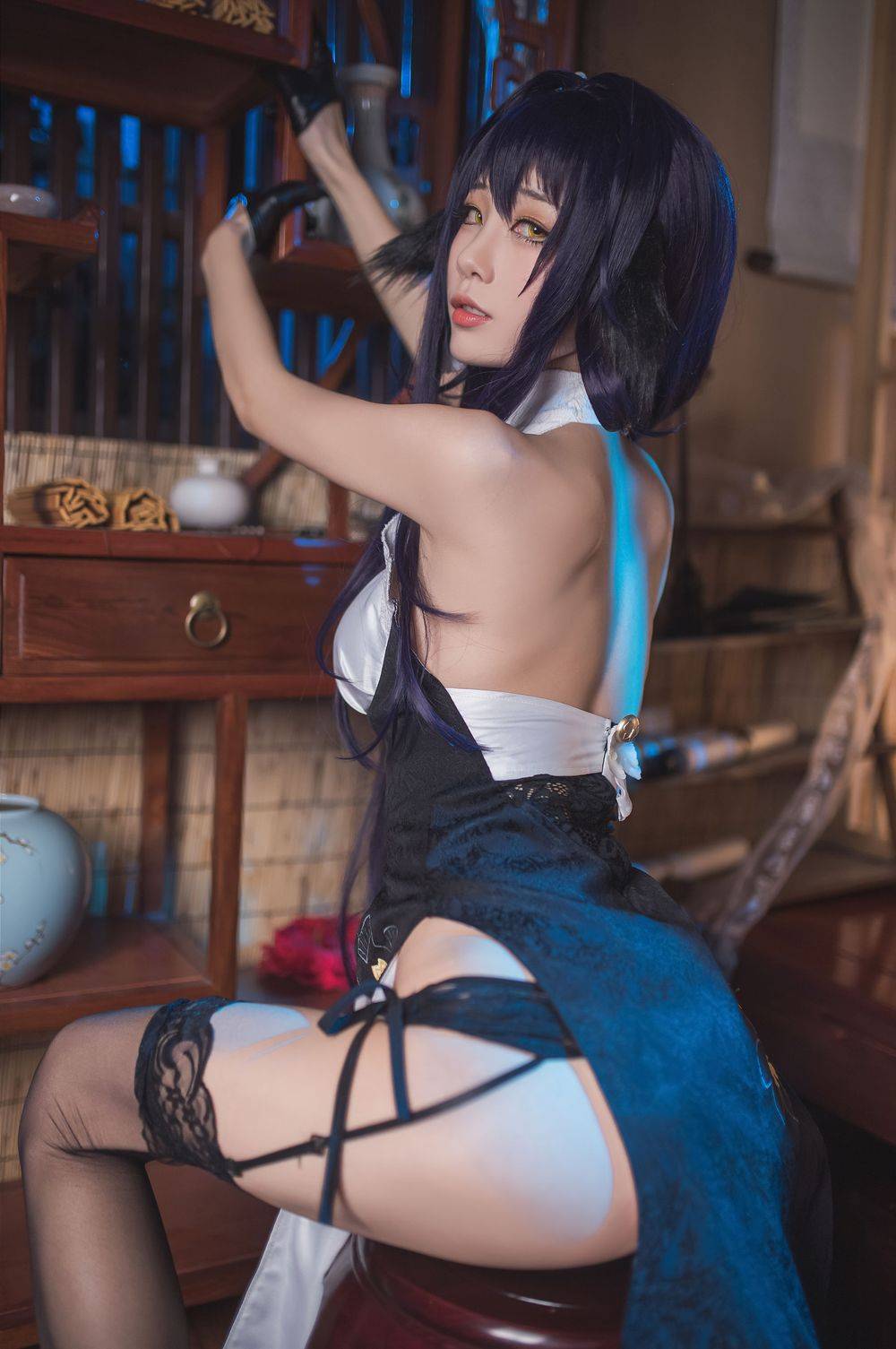 动漫博主水淼aqua黑丝美腿吾妻主题COS系列套图-20