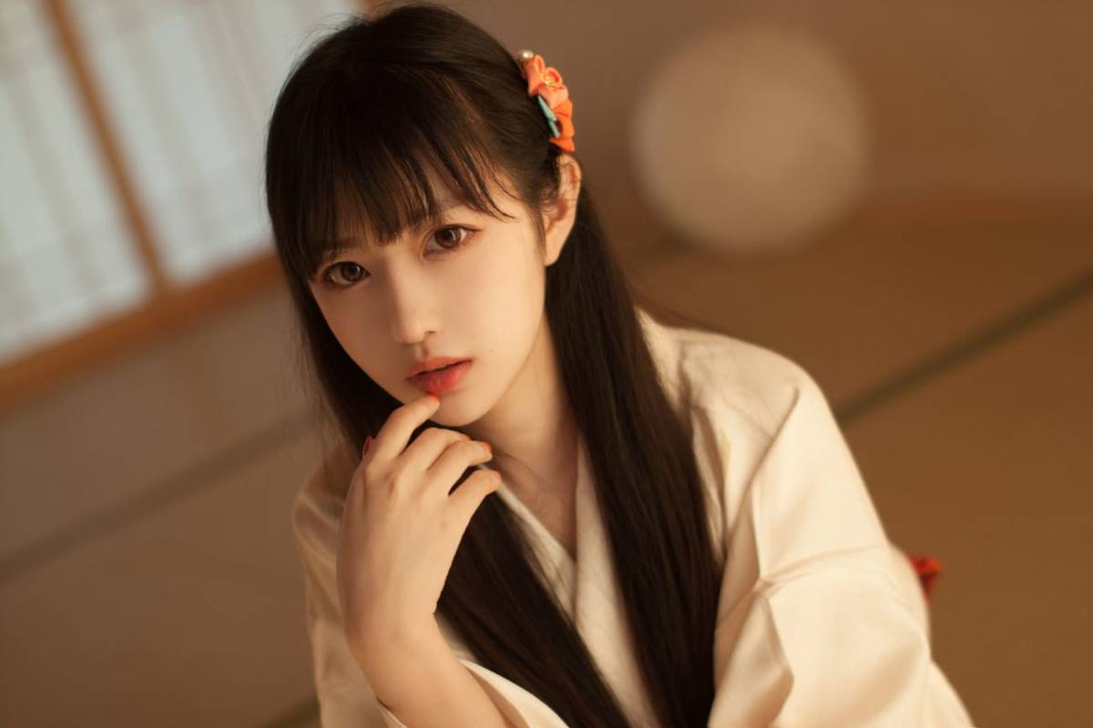 网络美女Shika小鹿鹿素色和服古典风格私房写真-5