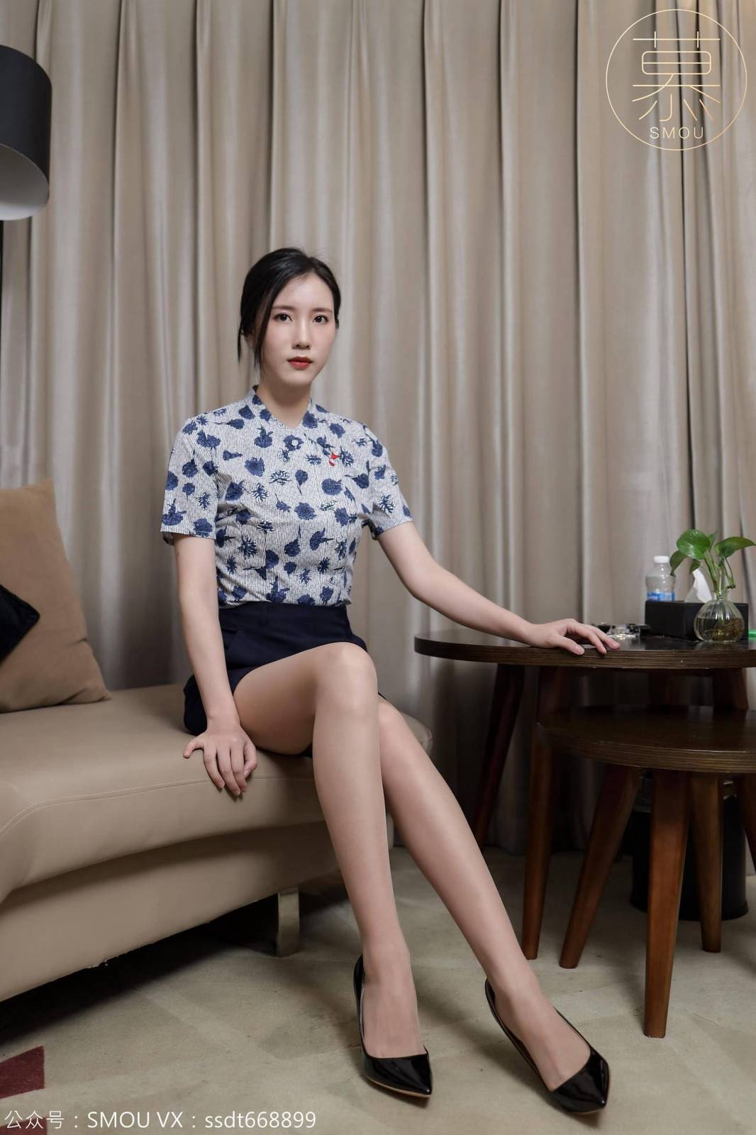 SMOU丝慕蜜系列紫宁空姐制服丝袜美腿居家系列私房写真-13