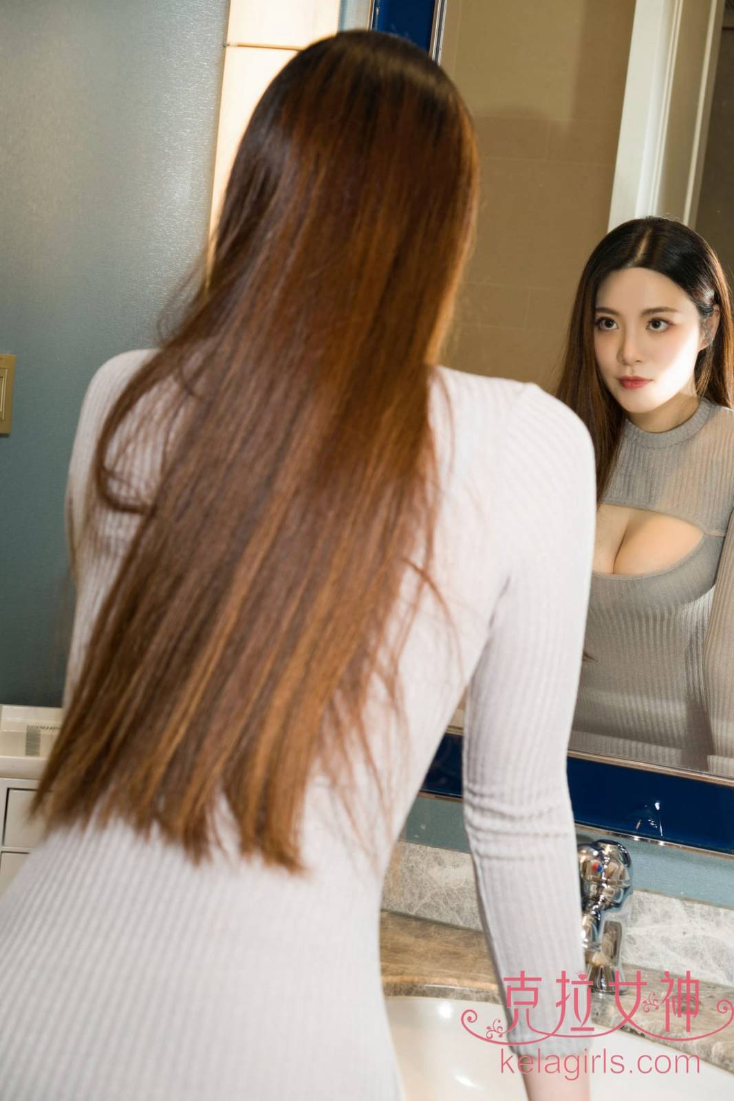 Kelagirls克拉女神百琳深V长裙+开胸长裙对酒当歌系列写真-4