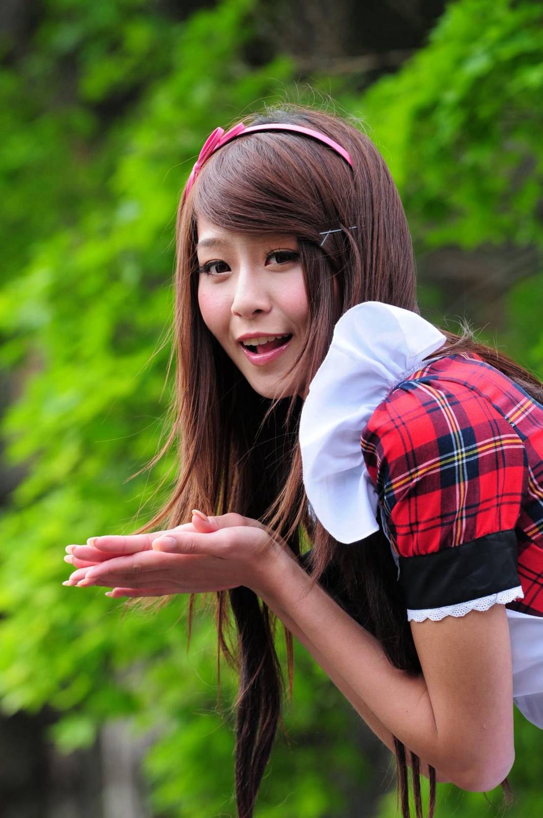 台湾正妹winnie小雪/庄温妮校园长筒袜女仆主题户外美拍-26