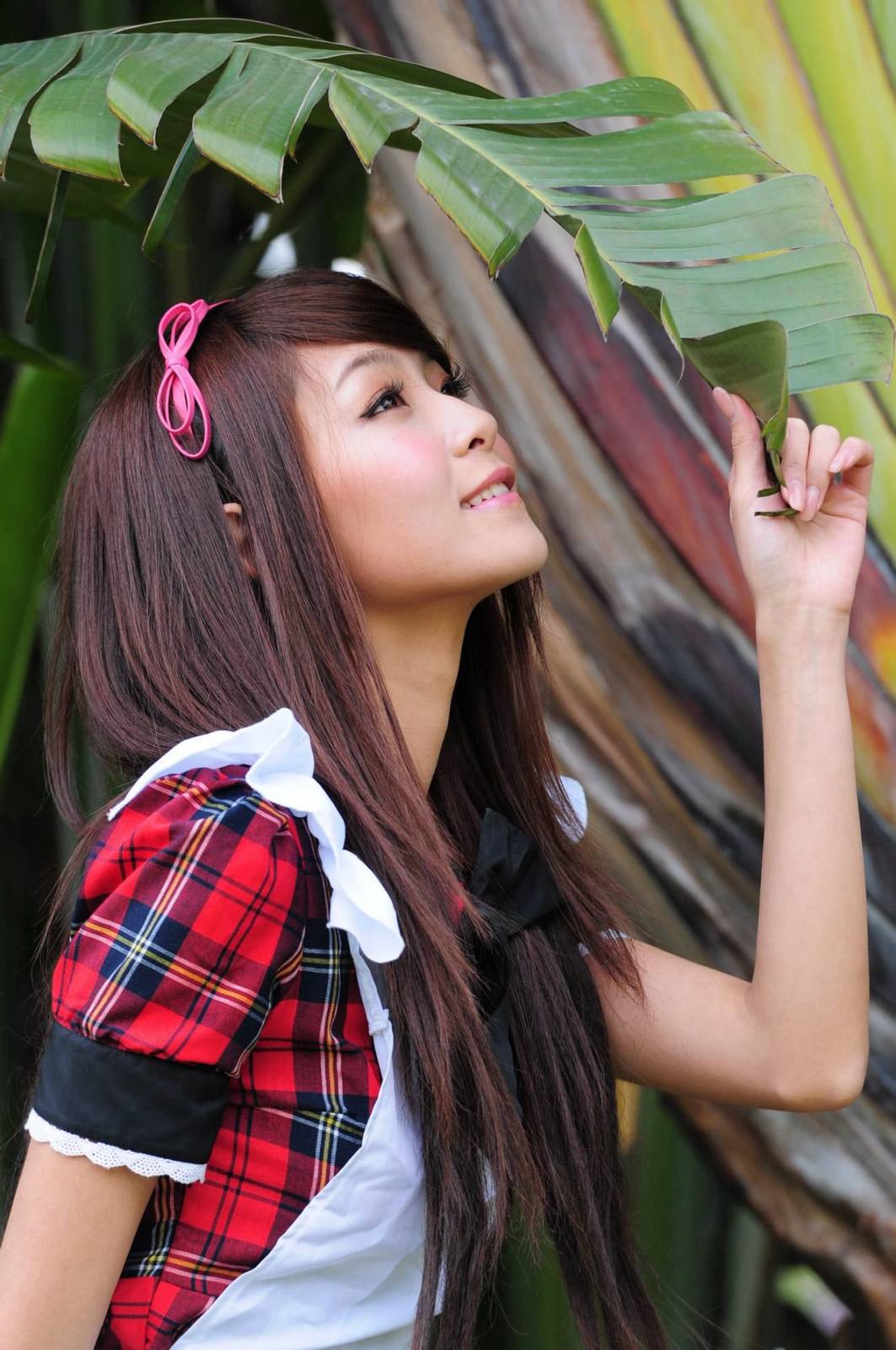 台湾正妹winnie小雪/庄温妮校园长筒袜女仆主题户外美拍-37