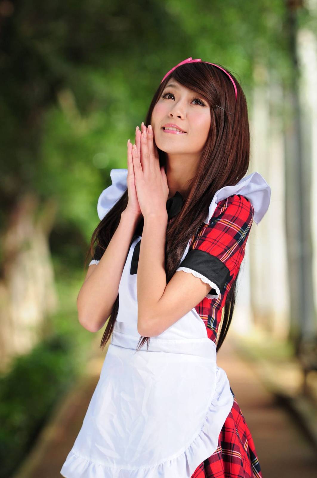 台湾正妹winnie小雪/庄温妮校园长筒袜女仆主题户外美拍-68