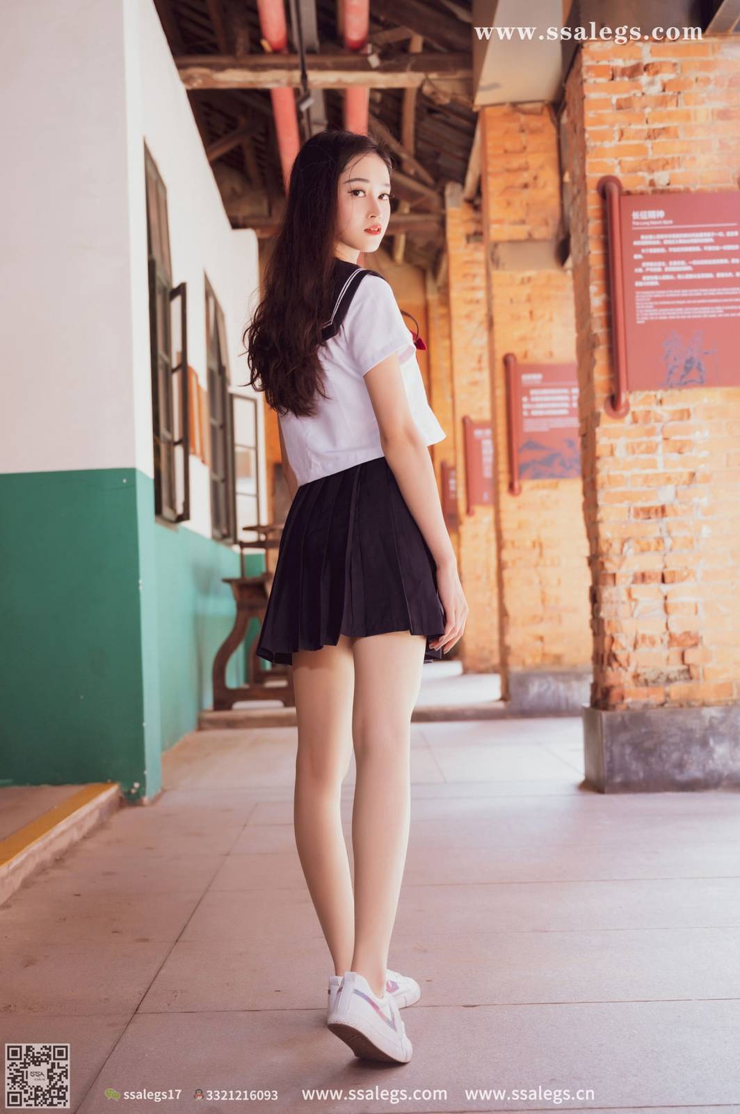 SSA丝社模特漫漫白色JK制服搭配原色丝袜超清写真-13
