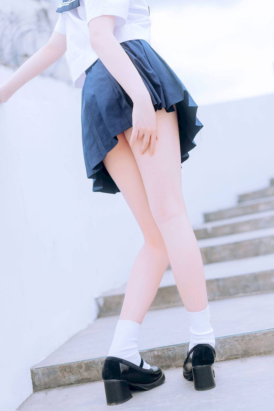 喵糖映画萝莉控你的负卿水手制服绿意JK主题写真套图-25