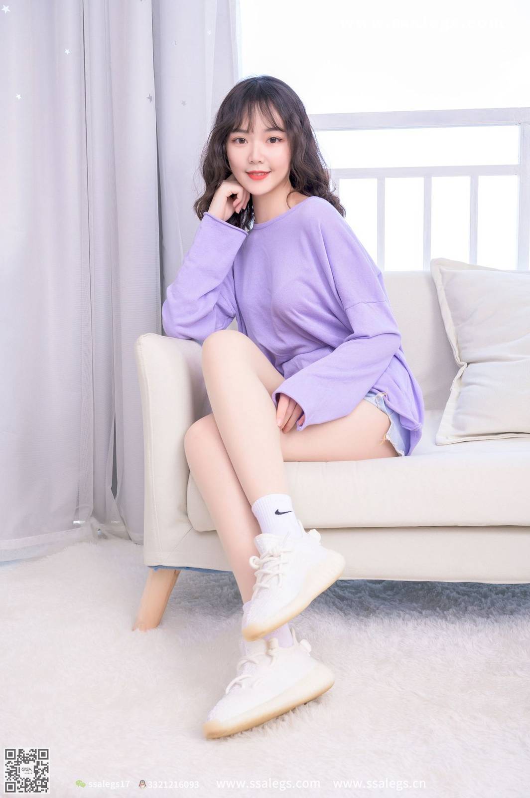 SSA丝社美女模特阳阳少女的大波浪丝袜居家主题性感写真-22