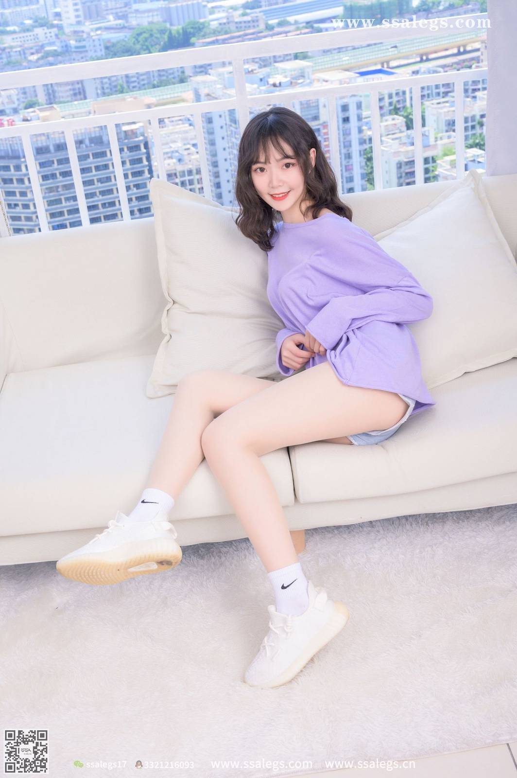 SSA丝社美女模特阳阳少女的大波浪丝袜居家主题性感写真-37