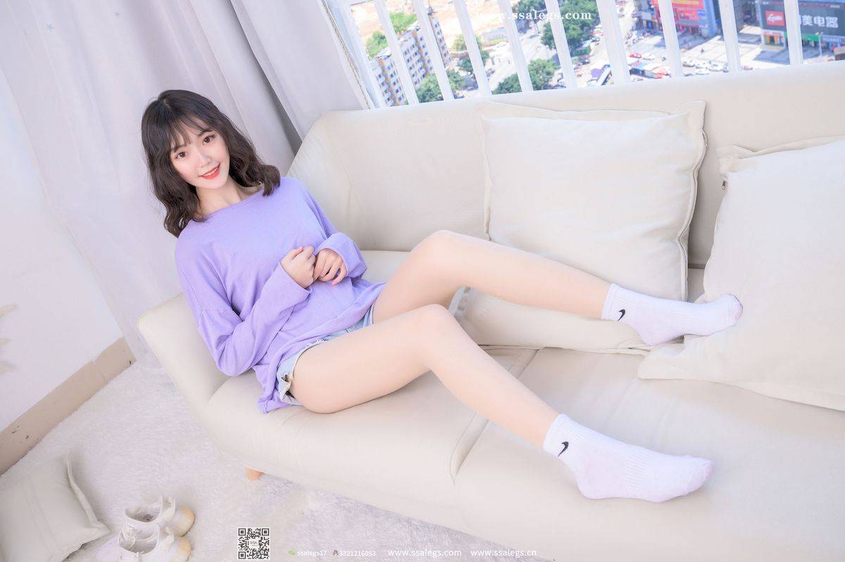 SSA丝社美女模特阳阳少女的大波浪丝袜居家主题性感写真-45