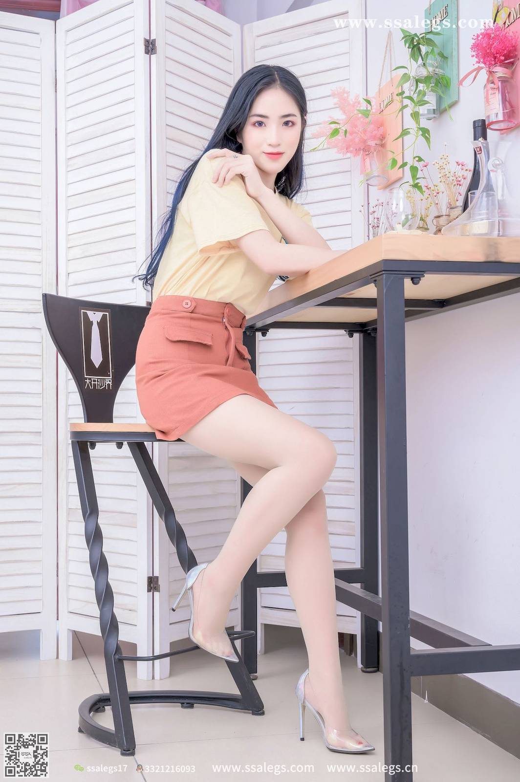 SSA丝社模特茵茵黄色服饰原色丝袜请多多关照写真-3