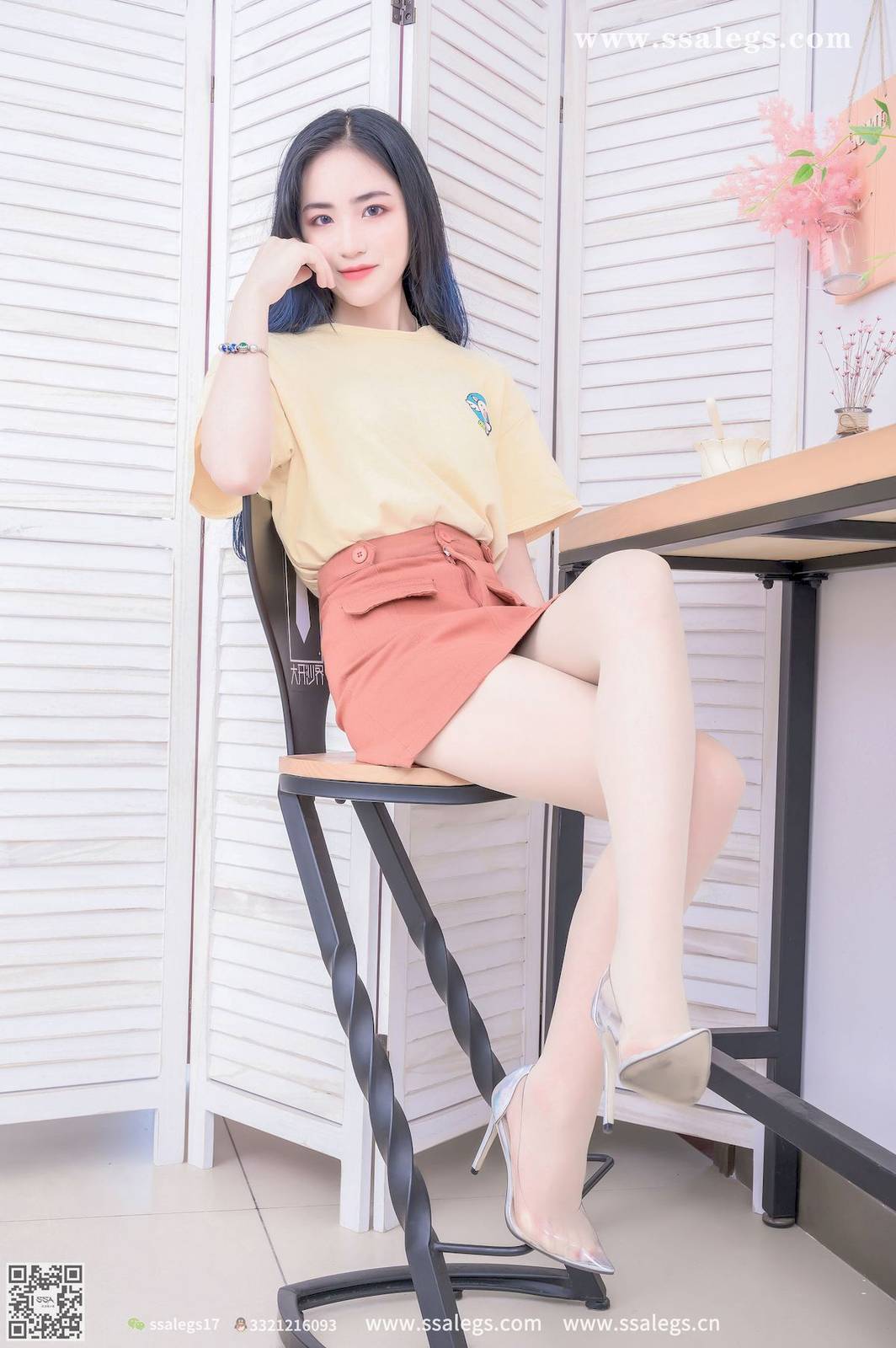 SSA丝社模特茵茵黄色服饰原色丝袜请多多关照写真-12