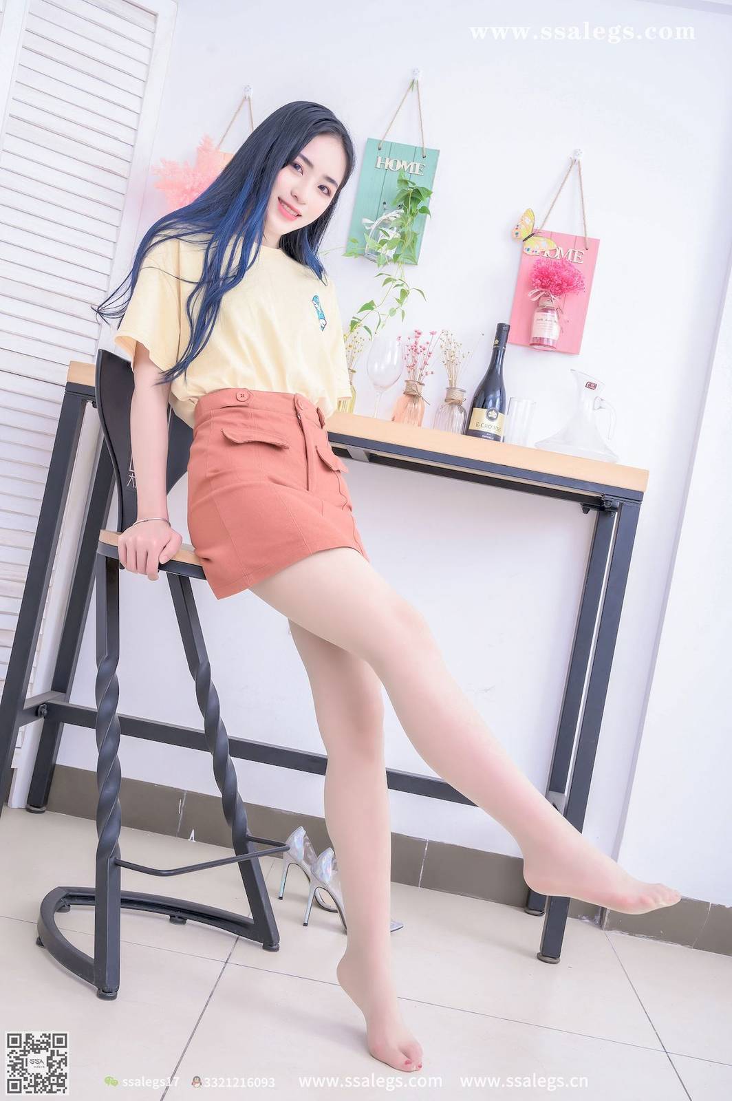 SSA丝社模特茵茵黄色服饰原色丝袜请多多关照写真-89