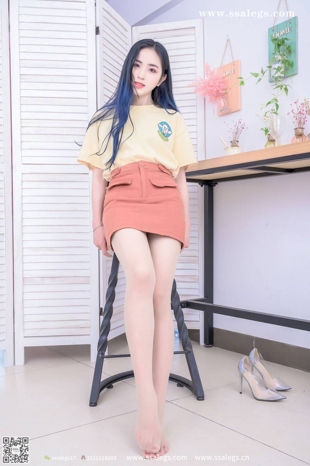 SSA丝社模特茵茵黄色服饰原色丝袜请多多关照写真-92