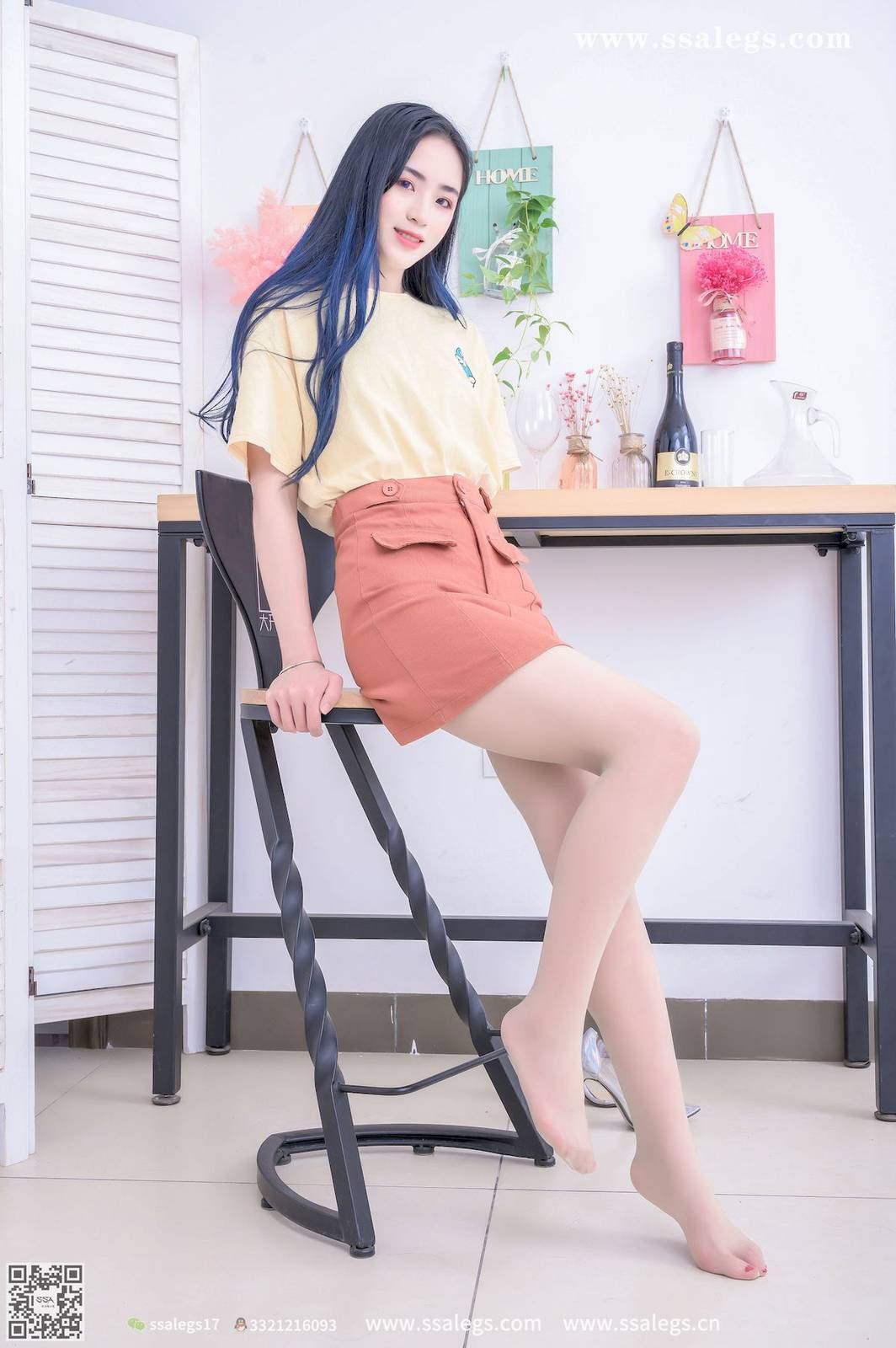 SSA丝社模特茵茵黄色服饰原色丝袜请多多关照写真-131