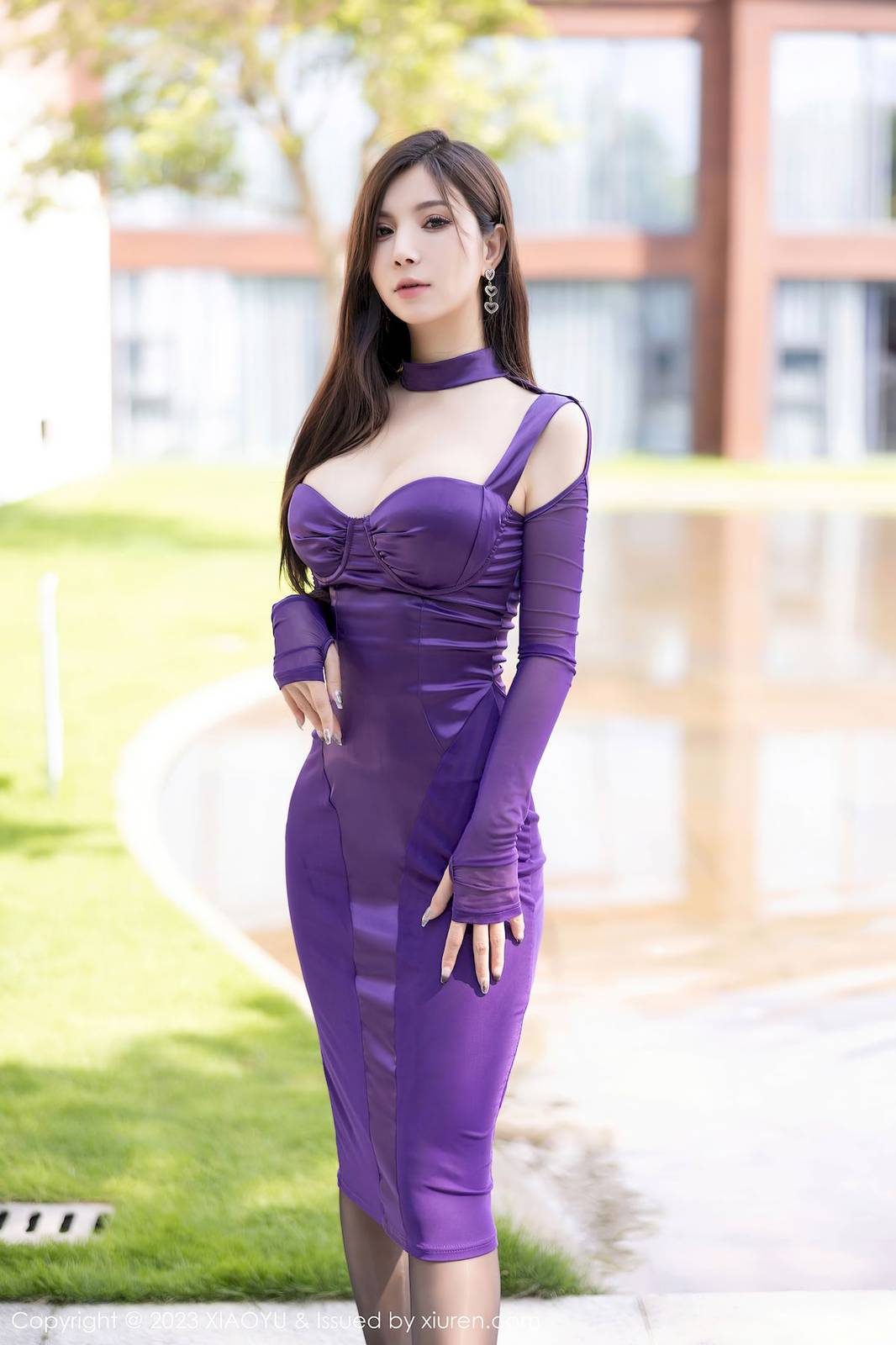 语画界美女模特小蛮妖Yummy紫色长裙清新视觉贵州旅拍