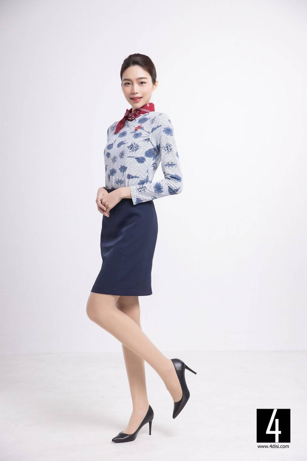 DISI丝制美女腿模空姐制服搭配肉色丝袜气质写真