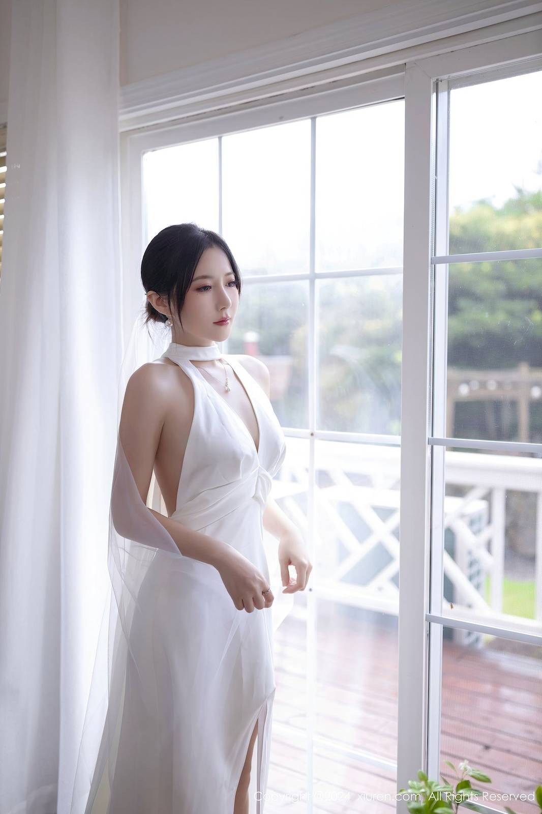 秀人网模特鱼子酱Fish白丝婚纱婚礼拍摄主题韩国旅拍-28