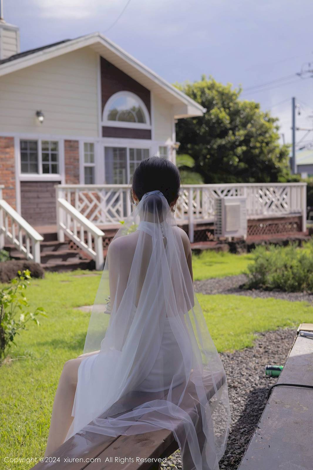 秀人网模特鱼子酱Fish白丝婚纱婚礼拍摄主题韩国旅拍-23