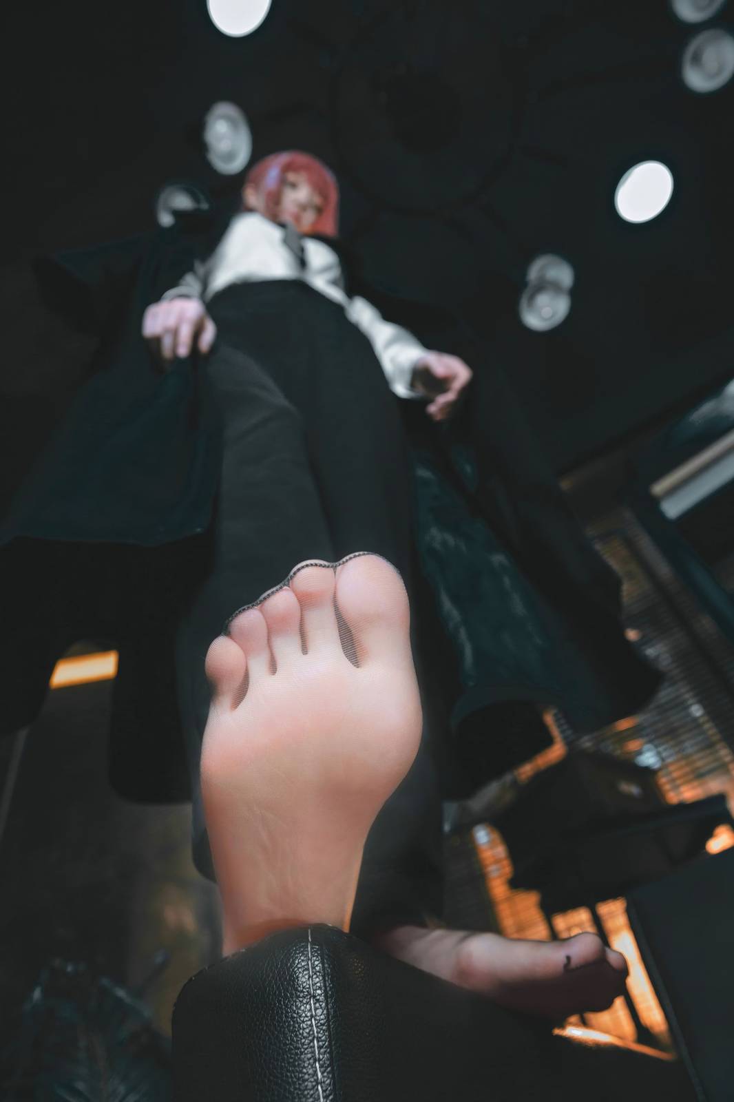 软妹子桜桃喵白衬衫肉色丝袜职场OL装扮COS玛奇玛-10