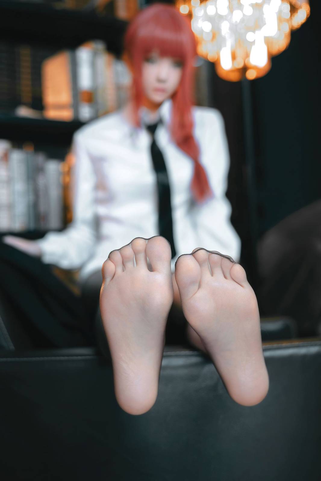 软妹子桜桃喵白衬衫肉色丝袜职场OL装扮COS玛奇玛-15