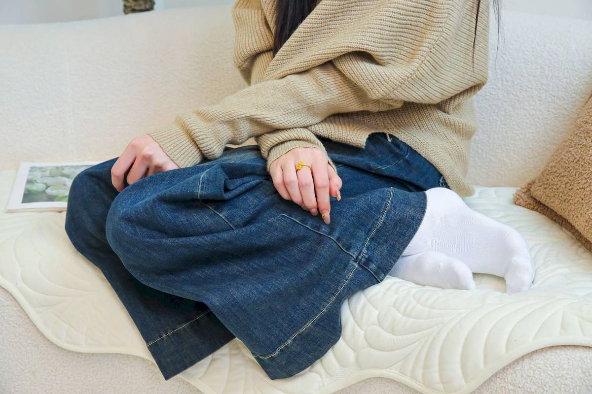 绮梦摄影模特小宇高领毛衣阔腿牛仔裤休闲写真-291